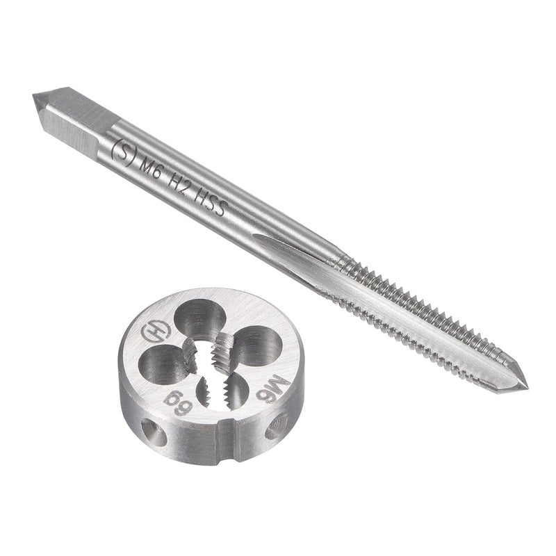TOP-VIGOR M6 x 1mm Metric Tap and Die Set, Right Hand Machine Thread Tap with Round Threading Die for Making or Repairing Threads on Iron, Copper, Steel and Other Metal Materials - Image 1